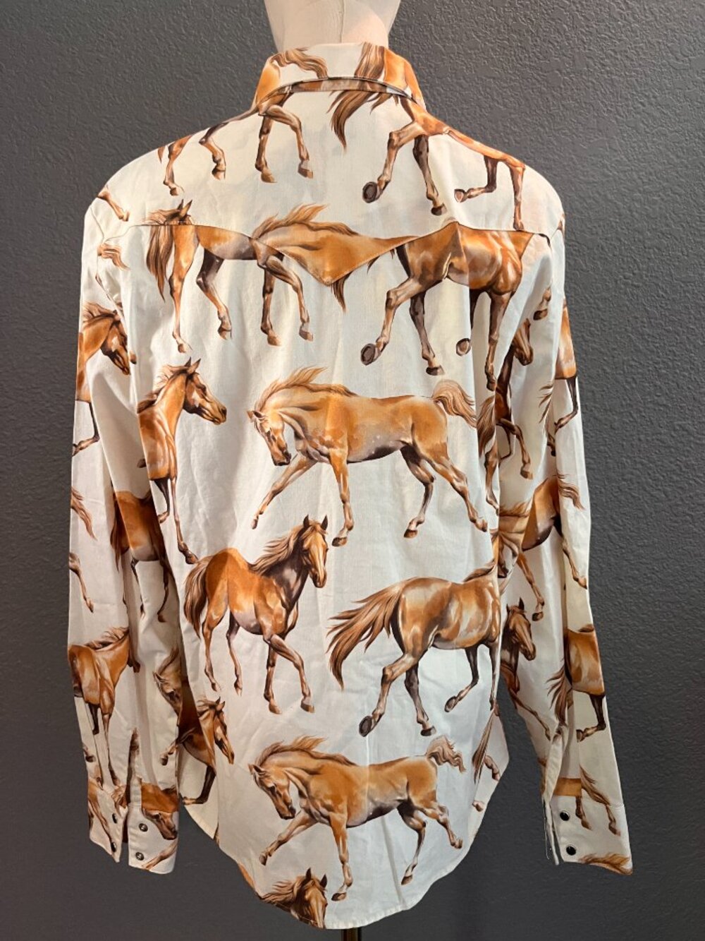 VINTAGE PANHANDLE SLIM WESTERN RUNNING HORSES WOMEN'S WESTERN SNAP FRONT SHIRT L - Picture 6 of 12